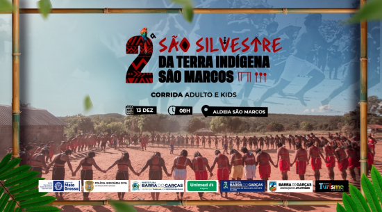 Indígenas Xavante participam de 2ª corrida São Silvestre na terra de São Marcos, em Barra do Garças
