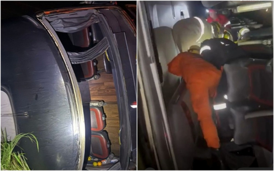 Ônibus capota e deixa feridos na BR-060