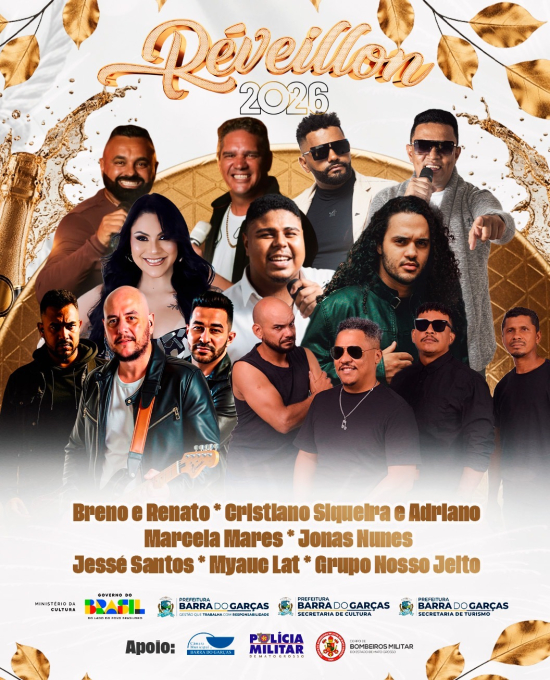 RÉVEILLON 2026: Festividades começam nesta quarta-feira (31) em Barra do Garças