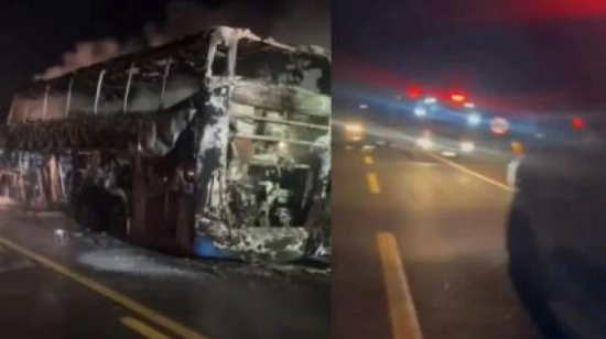 Incêndio em ônibus na MT-358 provoca pânico entre passageiros, mas ninguém fica ferido