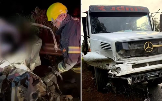 Casal morre após colisão entre carro e caminhão na BR-020