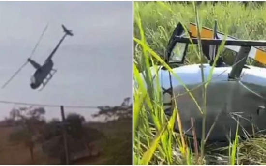 Helicóptero com vice-prefeito e deputado federal cai após se chocar com rede elétrica