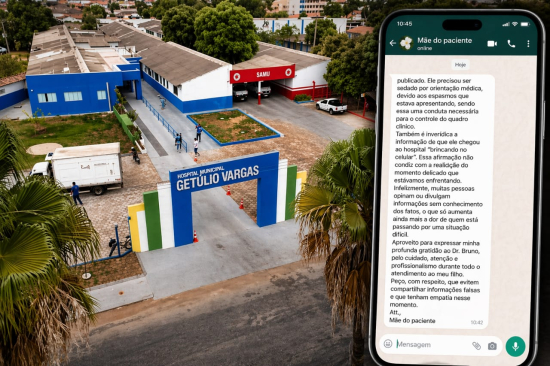 Relato de mãe mostra que fake news não condiz com a verdade no atendimento do Hospital Getúlio Vargas