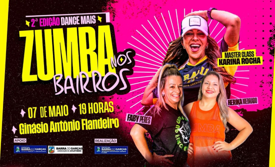 Prefeitura de Barra do Garças promove 2ª edição do “Dance Mais Zumba nos Bairros” nesta quinta-feira