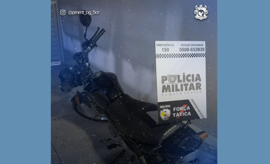 Força Tática recupera motocicleta com registro de furto em Pontal do Araguaia