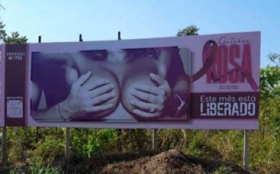 Outdoor de motel em BG gera revolta nas redes; Conselho Municipal da Mulher manifesta repúdio