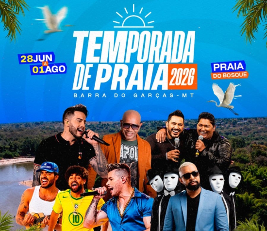 Prefeitura divulga atrações da Temporada de Praia 2026 com shows na Praia do Bosque e na Arena do Porto do Baé