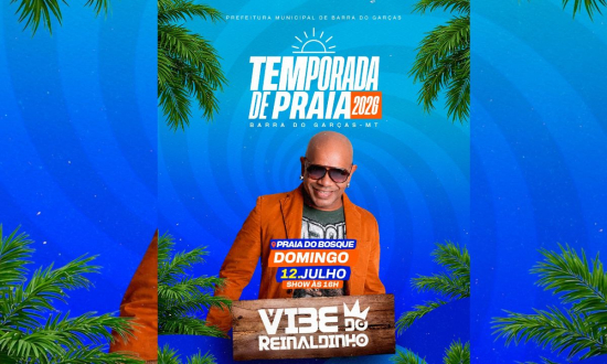 Neste domingo (12), Praia do Bosque recebe show nacional de Reinaldinho, ex-Terra Samba