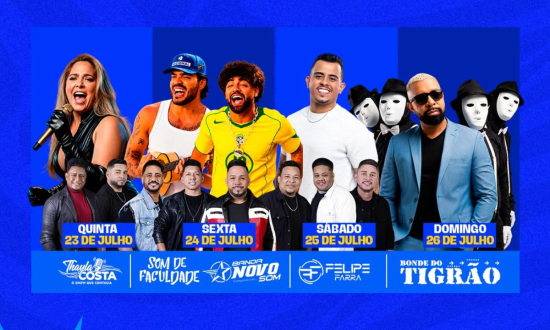 Programação com shows nacionais no Porto do Baé e na Praia do Bosque agita Barra do Garças nesta semana