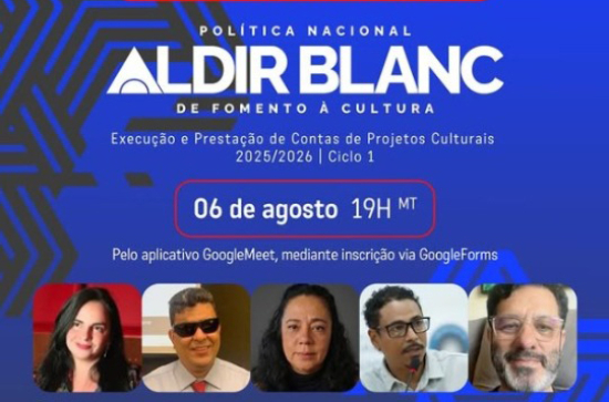Oficina on-line debate acessibilidade e inclusão em projetos culturais financiados pela Lei Aldir Blanc nesta quinta (6/8)