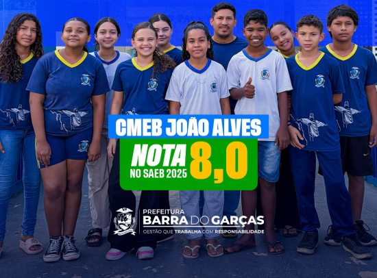 De escola assistida à 4ª melhor de Mato Grosso: CMEB João Alves alcança nota 8 no Saeb