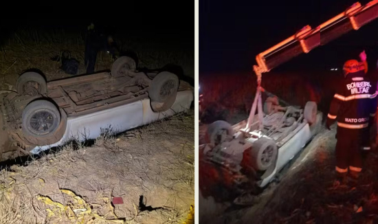 Homem morre após caminhonete capotar em estrada rural