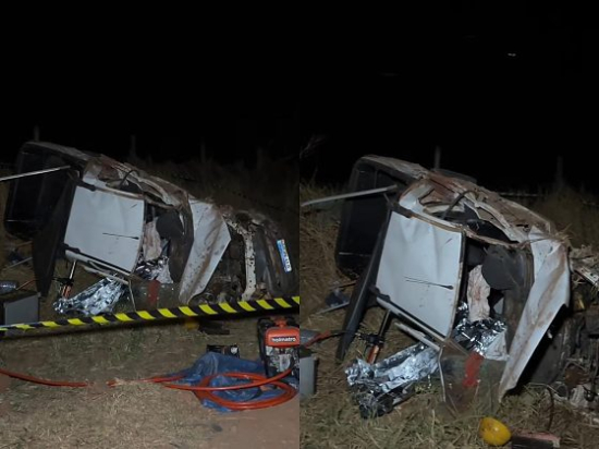 Motorista morre e passageiro fica ferido após carro capotar na BR-163