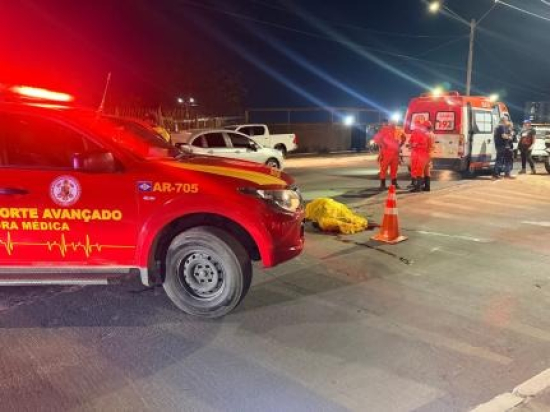 Idoso de 78 anos morre atropelado por moto de alta cilindrada em avenida de MT
