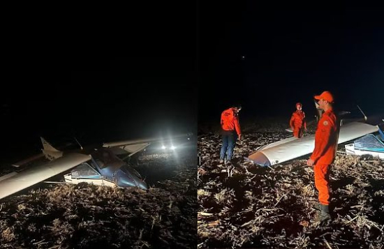 Bombeiro de folga socorre dois sobreviventes após avião cair em área rural de MT
