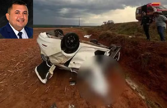 Vereador e duas jovens morrem após carro capotar em rodovia de Mato Grosso