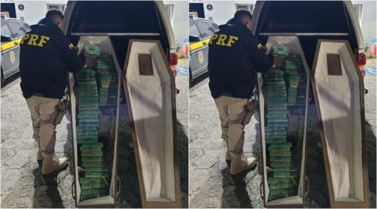 PRF apreende 50 kg de crack em caixão funerário