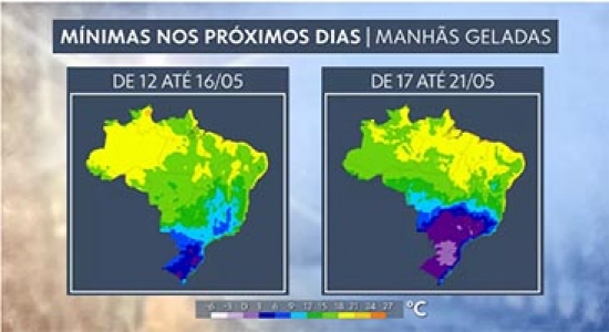 Frio intenso deve levar a recorde em apenas uma capital; veja lista das mínimas históricas para maio