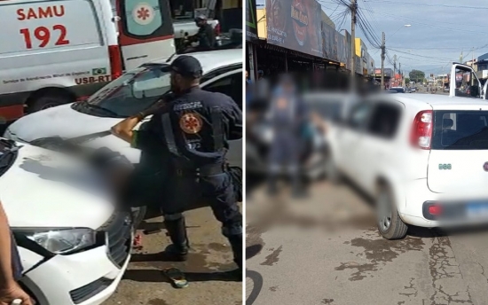 Ciclista tem perna esmagada por carros durante briga de trânsito com motorista de app, em Aparecida de Goiânia