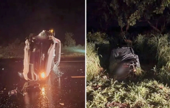 Homem morre após ser arremessado para fora de carro durante colisão na BR-153