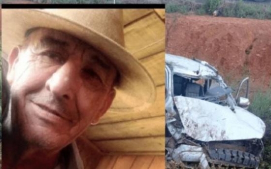 Ex-vereador morre após capotar caminhonete e cair em barranco