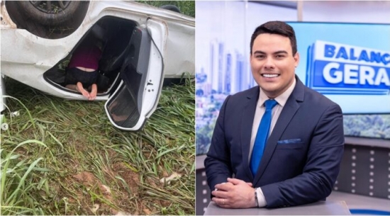 Apresentador Wésllen Tecchio capota carro várias vezes na BR-163 a caminho do velório da sobrinha