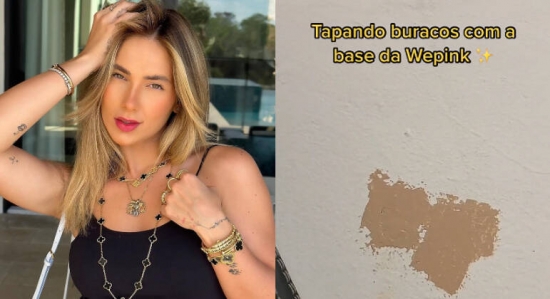 Influenciadores usam base de Virginia Fonseca para rebocar parede