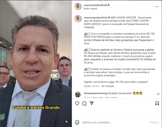 Mauro volta a bater à porta do Planalto por estadualização de parque