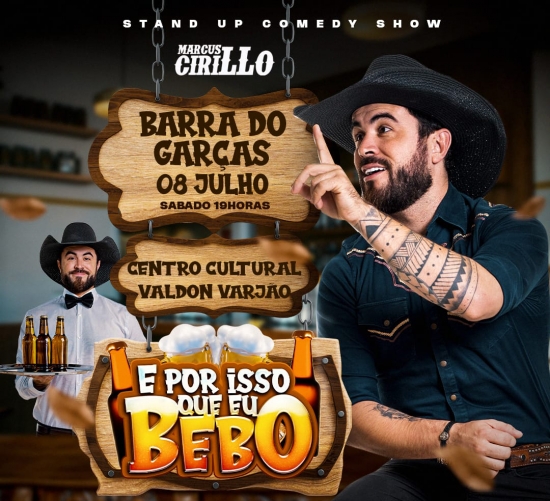 O humorista Marcus Cirillo traz seu show para Barra do Garças