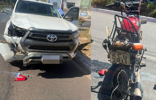 Idoso morre após colisão entre moto e caminhonete em Barra do Garças