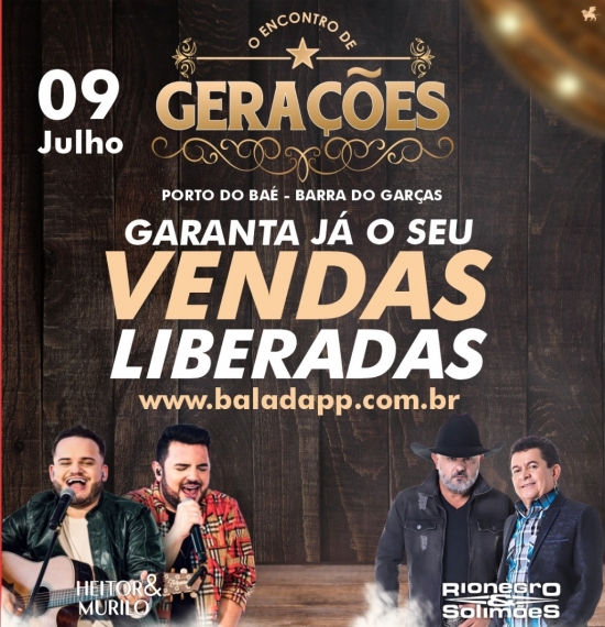  Encontro de gerações liberou nesta terça-feira o primeiro lote de ingressos para o show sertanejo 
