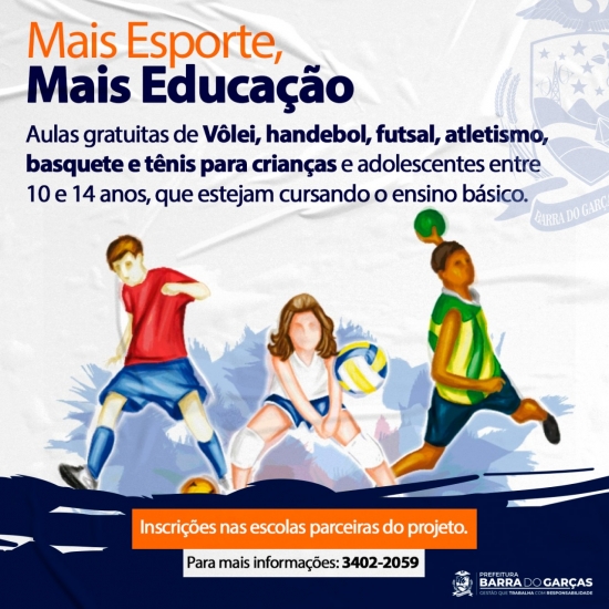 Conheça o “Mais Esporte, Mais Educação”, projeto que leva aulas esportivas gratuitas para crianças e adolescentes