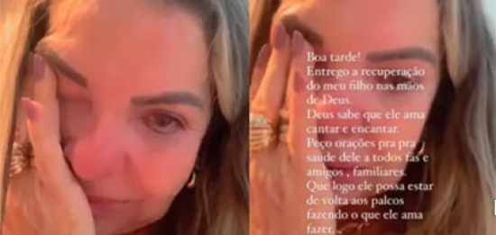 Mãe de Wesley Safadão chora pelo estado de saúde do cantor