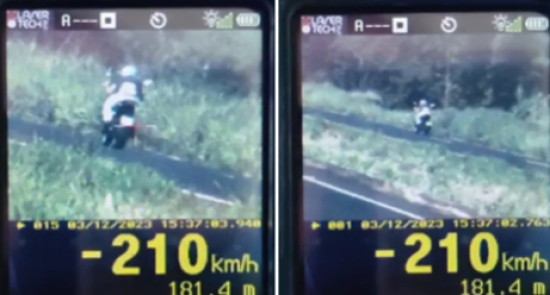 Motociclista pilota a 210 km/h na BR-060