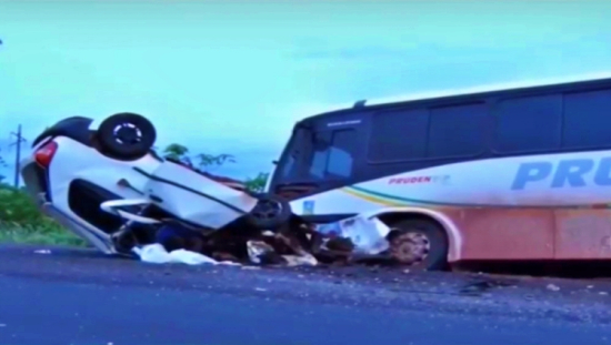 Uma pessoa morre em acidente entre carro e ônibus na MT-358