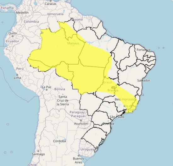 Inmet emite alerta de perigo potencial devido às chuvas intensas em MT