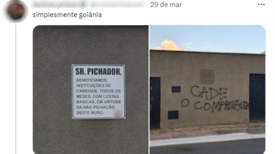 Bombou em 2023: Veja como está muro em que apelo a pichador foi respondido com nova pichação