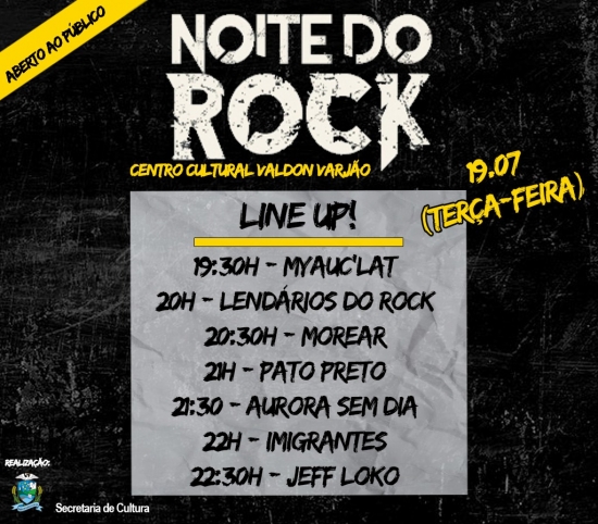 Noite do Rock será atração em Barra do Garças na próxima semana