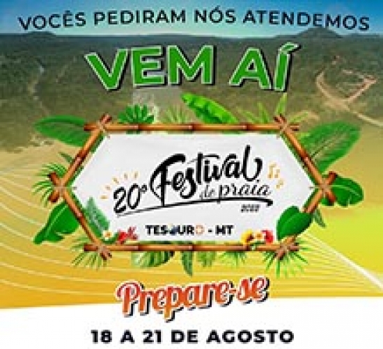 Prefeitura de Tesouro anuncia mais uma edição do Festival de Praia