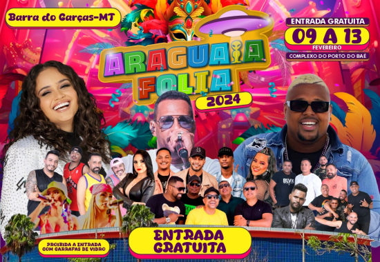 Araguaia Folia 2024: Luiza Martins, Banana com Cevada e Escola de Samba Capela Imperial prometem agitar Barra do Garças; confira a programação