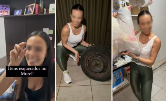 Aliança, pneu, travesseiro e mais: empresária viraliza ao mostrar itens esquecidos em motel 