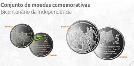 BC lança moedas comemorativas dos 200 anos da Independência e estreia 'moeda colorida'