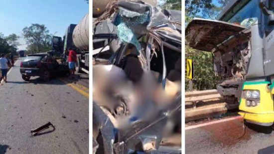 Acidente entre carro e caminhão deixa dois mortos em MT