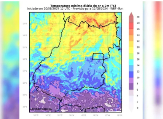Cidade goiana registra 2ºC e tem a menor temperatura do ano no estado
