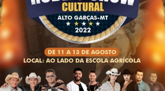 Vem aí o 3º Rodeio Show Cultural de Alto Garças e região de 11 a 13 de agosto.