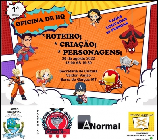 Curso gratuito de Histórias em Quadrinhos