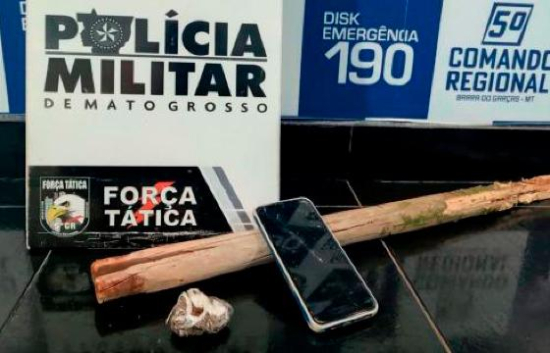 Força Tática prende homem suspeito de violência doméstica e posse de entorpecentes em Barra do Garças