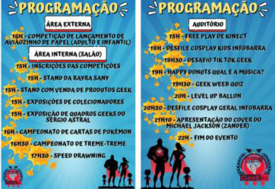 Divulgada a programação do IV Giro Geek BG Festival; confira!