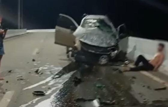 Adolescente de 14 anos sofre acidente grave após pegar caminhonete do pai e colidir em viaduto na MT