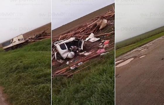 Casal morre e criança sobrevive a acidente com caminhão na MT-244